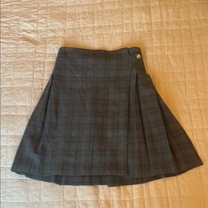 Comme des Garcons blue Plaid Pleated Skater Skirt